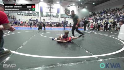 43 lbs Quarterfinal - Brantley Okerson, Skiatook Youth Wrestling vs Raider Hopkins, Tulsa Blue T Panthers