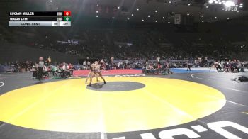 3A Boys 157 lbs Cons. Semi - Lucian Miller, Burns Boys vs Riggs Lym, Lakeview Boys