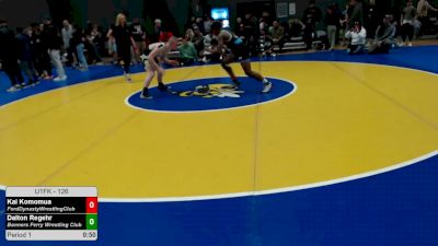126 lbs Quarters - Kai Komomua, FordDynastyWrestlingClub vs Dalton Regehr, Bonners Ferry Wrestling Club