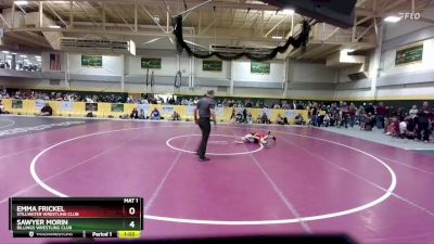 60 lbs Semifinal - Emma Frickel, Stillwater Wrestling Club vs Sawyer Morin, Billings Wrestling Club