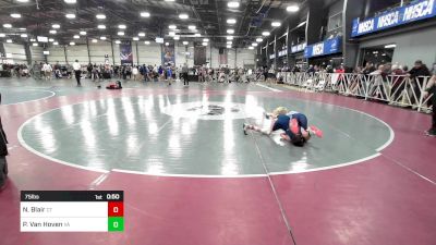 75 lbs Consi Of 16 #2 - Noah Blair, CT vs Preston Van Hoven, VA