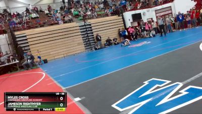 56 lbs Cons. Semi - Myles Cross, Contenders Wrestling Acadamy vs Jameson Rightmyer, Cloverdale Wrestling Club