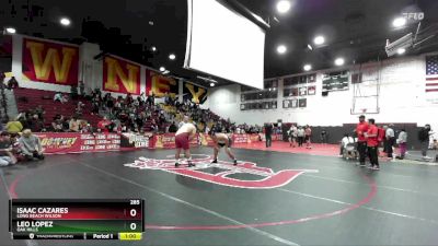 285 lbs Cons. Round 2 - Isaac Cazares, Long Beach Wilson vs Leo Lopez, Oak Hills