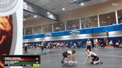 157 lbs Semifinal - Aaron Gandara, Southern Oregon University vs Ryan Bennett, Southeastern