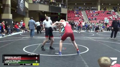 130 lbs Cons. Round 4 - Landyn Phillips, Maize Wrestling Club vs Giddeon Willett, Jeff West Wrestling Club