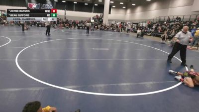 70 lbs Cons. Quarters - Zayne Ranvek, Kasson-Mantorville Wrestling Club vs Beau Gifford, Aniciete Training Club