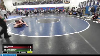 220 lbs Semifinal - Micah Burkhart, East Valley (Spokane) vs Paul Dixon, Moscow