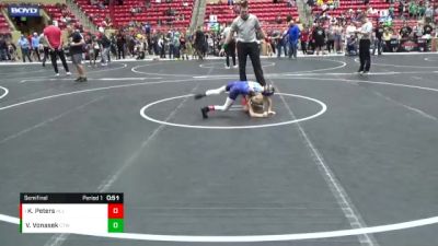 52 lbs Semifinal - Kamden Peters, Harrah Little League vs Vincent Vonasek, CTW