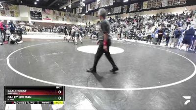 157 lbs Semifinal - Beau Priest, Bakersfield vs Bailey Holman, Poway