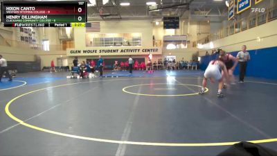 157 lbs Finals (8 Team) - Hixon Canto, Western Wyoming College vs Henry Dillingham, Clackamas Community College