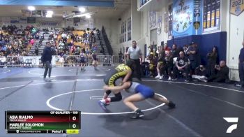 100 lbs Quarterfinal - Marlee Solomon, Newport Harbor vs Asia Rialmo, Yucca Valley