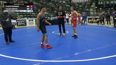132 lbs Cons. Semis - Ayden Bergman, Immortal Athletics Wrestling Club vs Caleb Arroyo, Moen Wrestling Academy