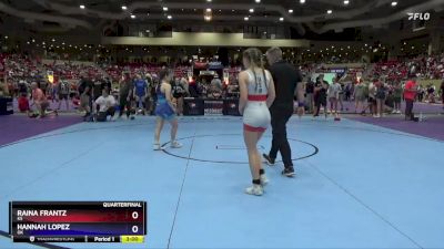 110 lbs Quarterfinal - Raina Frantz, KS vs Hannah Lopez, OK