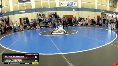 105 lbs Placement - Mason Thompson, Franklin Wrestling Club vs William Richardson, Roncalli Wrestling Foundation