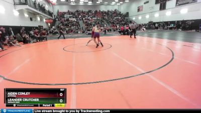 157 lbs Champ. Round 1 - Aiden Conley, Kittitas vs Leander Crutcher, Wenatchee