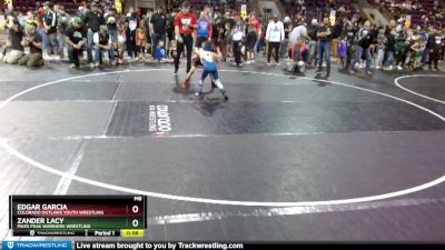 63 lbs Quarterfinal - Edgar Garcia, Colorado Outlaws Youth Wrestling vs Zander Lacy, Pikes Peak Warriors Wrestling