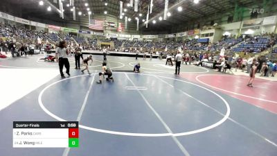 90 lbs Quarterfinal - Zachary Parks, Carson Middle School vs Jos Wong, Mile High Wrestling