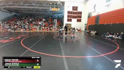 110-114 lbs Round 2 - Jonah Schulz, Cody Wrestling Club vs Hailey Meyer, Worland Wrestling Club