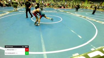 98 lbs Semifinal - Jordan Alexander, Tulsa Blue T Panthers vs Malaki Andaverdi, HURRICANE WRESTLING ACADEMY