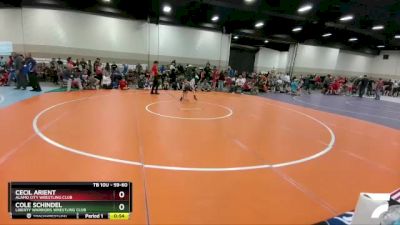 59-60 lbs Round 3 - Cecil Arient, Alamo City Wrestling Club vs Cole Schindel, Liberty Warriors Wrestling Club