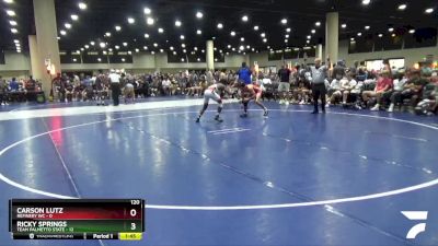 120 lbs Round 1 (6 Team) - Ricky Springs, Team Palmetto State vs Carson Lutz, Refinery WC