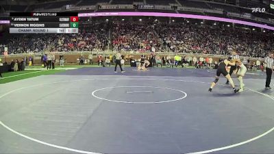 D2-157 lbs Champ. Round 1 - Ayden Tatum, St Mary Preparatory HS (Orchard Lake) vs Vernon Riggins, Lakeshore HS