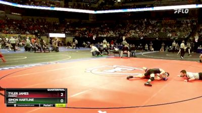 120 Class 2 lbs Quarterfinal - Simon Hartline, Monett vs Tyler James, Moberly