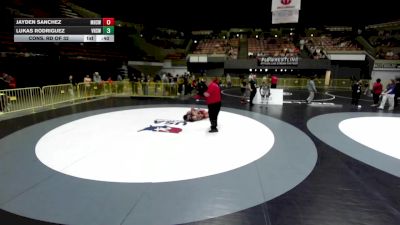 132 lbs Cons. Rd Of 32 - Jayden Sanchez, Madera High School Wrestling vs Lukas Rodriguez, Vacaville High School Wrestling