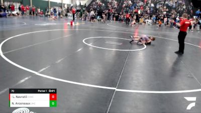 70 lbs Round 3 - Leo Navratil, Elkhorn Valley Wrestling Club vs Noah Arceneaux, Jesup Mat Club