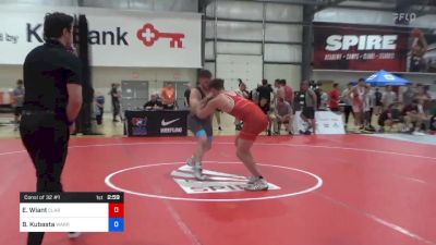 92 kg Consi Of 32 #1 - Ethan Wiant, Clarion RTC vs Blaine Kubasta, Warrior Regional Training Center