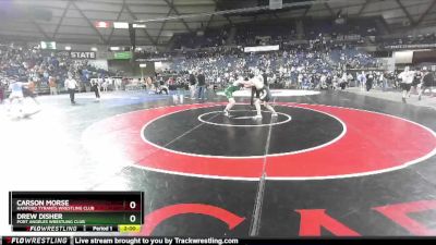 150 lbs Quarterfinal - Carson Morse, Hanford Tyrants Wrestling Club vs Drew Disher, Port Angeles Wrestling Club