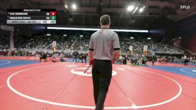 4A-106 lbs Cons. Semi - Chi Simmons, Sheridan vs Braxton Keith, Cheyenne East