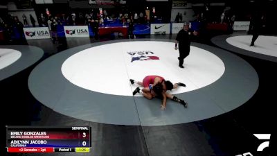 112 lbs Semifinal - Emily Gonzales, Delano Diablos Wrestling vs Adilynn Jacobo, California