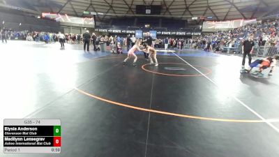 74 lbs Cons. Sub-semis - Elysia Anderson, Stevenson Mat Club vs Madilynn Lensegrav, Askeo International Mat Club