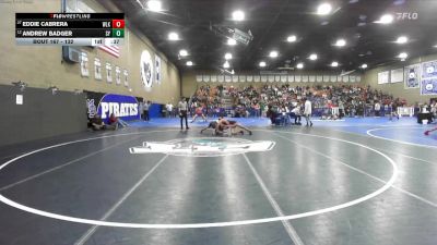 132 lbs Cons. Round 2 - Eddie Cabrera, Woodlake vs Andrew Badger, Santa Ynez