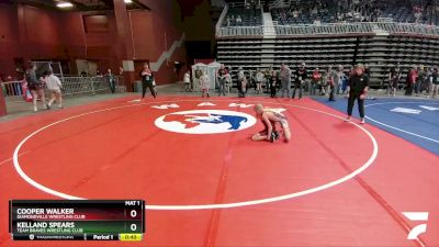 82 lbs Quarterfinal - Cooper Walker, Diamondville Wrestling Club vs Kelland Spears, Team Braves Wrestling Club