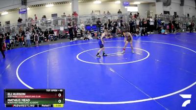 48 lbs Quarterfinal - Mathius Mead, Boneyard Wrestling Academy vs Eli Hudson, Southern Style Wrestling Club