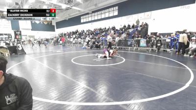 132 lbs Champ. Round 3 - Slater Hicks, Valencia (Valencia) vs Zackery Dickison, Pacifica (GG)