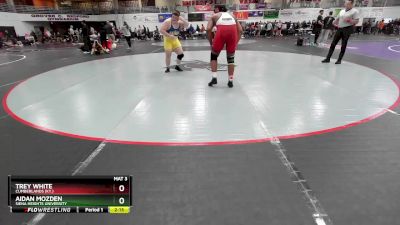 285 lbs Champ. Round 1 - Aidan Mozden, Siena Heights University vs Trey White, Cumberlands (Ky.)