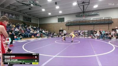 95 lbs Round 3 (6 Team) - Isaiah Reid, Herders vs Ryker Sayler, Thermopolis Middle School