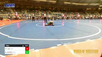 76 lbs Round Of 64 - Hunter Lee, Cordoba Trained vs Easton Whisler, Mulvane Jr Wrestling