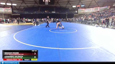 135 lbs Cons. Round 3 - Graham Moore, Kitsap Ironman Wrestling Club vs Leonardo Valencia, Damaged Ear Wrestling Club