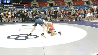 94 lbs Cons. Rd Of 16 - Mason Irwin, New Jersey vs Colton Wiseman, Indiana