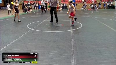 78-84 lbs Round 1 - Connor Thoenen, Donahue Wrestling Academy vs Cecilia Michael, Unattached