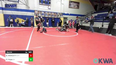 90 lbs Rr Rnd 5 - BOSTON MARZETT, KIPP TULSA vs Daxton Hope, Bristow Wrestling