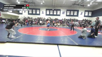 134 lbs Champ. Round 2 - Gavin Garcia, Rim Of The World High School vs Gibran Barrera, Elsinore
