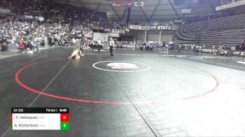2A 120 lbs Cons. Round 1 - Christian Velasquez, Lynden vs Alexander Richardson, Foss