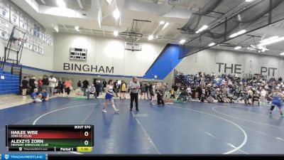 105 lbs Cons. Round 1 - Hailee Wise, Sons Of Atlas vs Alexzys Zorn, Fremont Wrestling Club