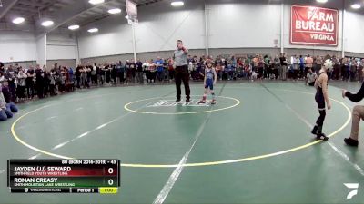 43 lbs Cons. Round 3 - Jayden (JJ) Seward, Smithfield Youth Wrestling vs Roman Creasy, Smith Mountain Lake Wrestling