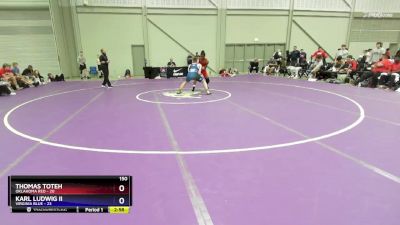 150 lbs Placement Matches (8 Team) - Thomas Toteh, Oklahoma Red vs Karl Ludwig II, Virginia Blue